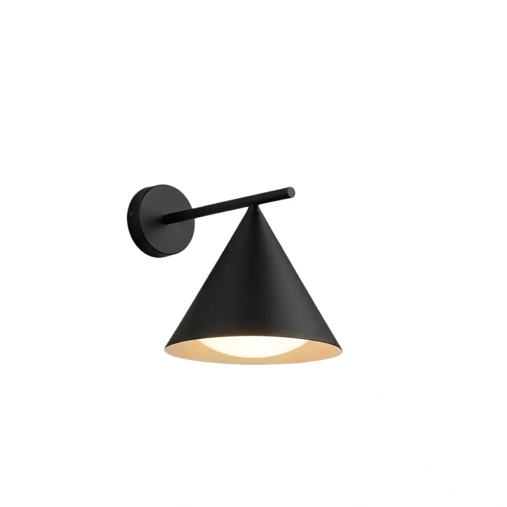 Lámpara de pared exterior cónica minimalista – Luz de metal negro para pared exterior - Flindria