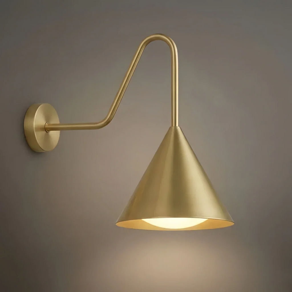 Lámpara de pared exterior cónica minimalista – Luz de metal negro para pared exterior - Flindria