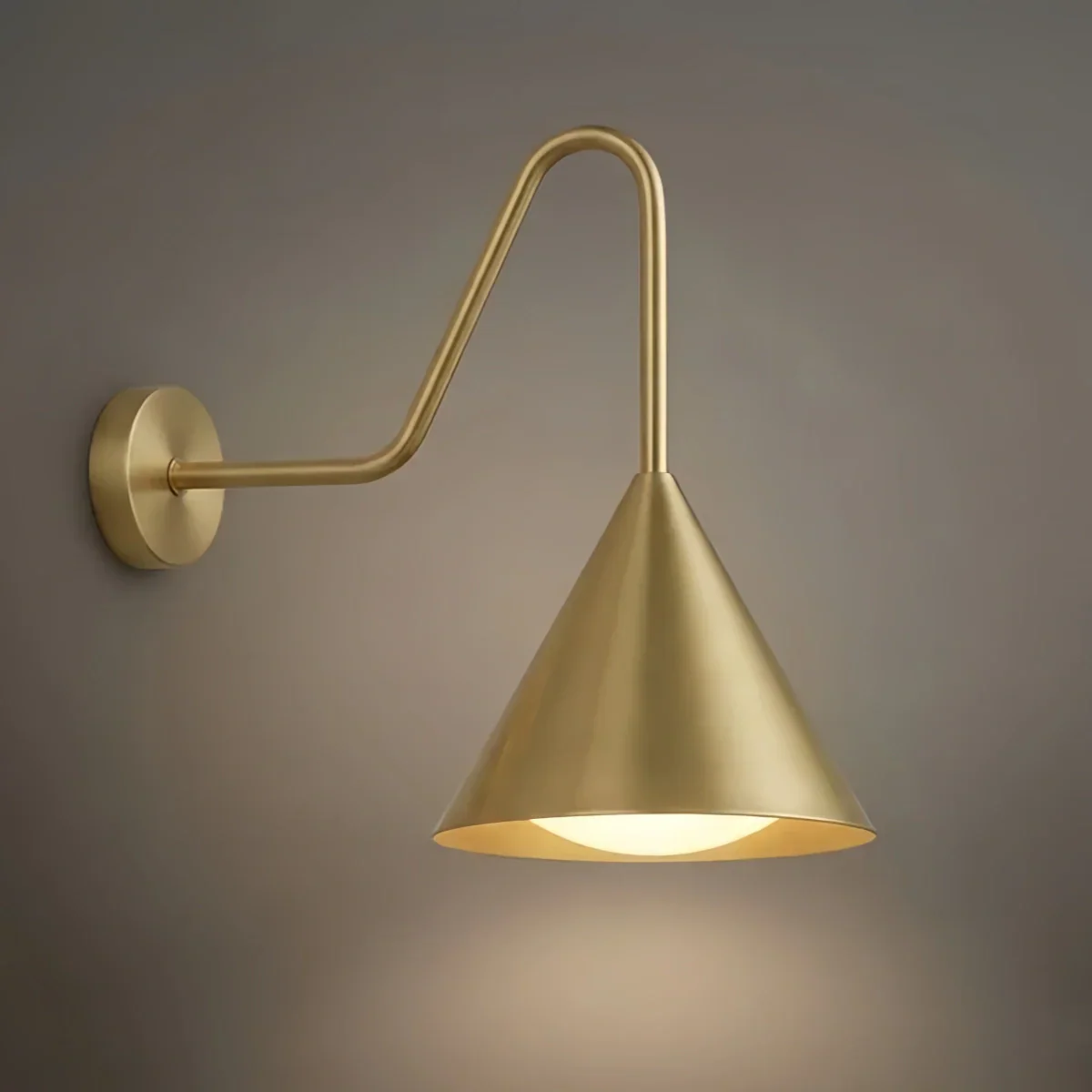Lámpara de pared exterior cónica minimalista – Luz de metal negro para pared exterior - Flindria