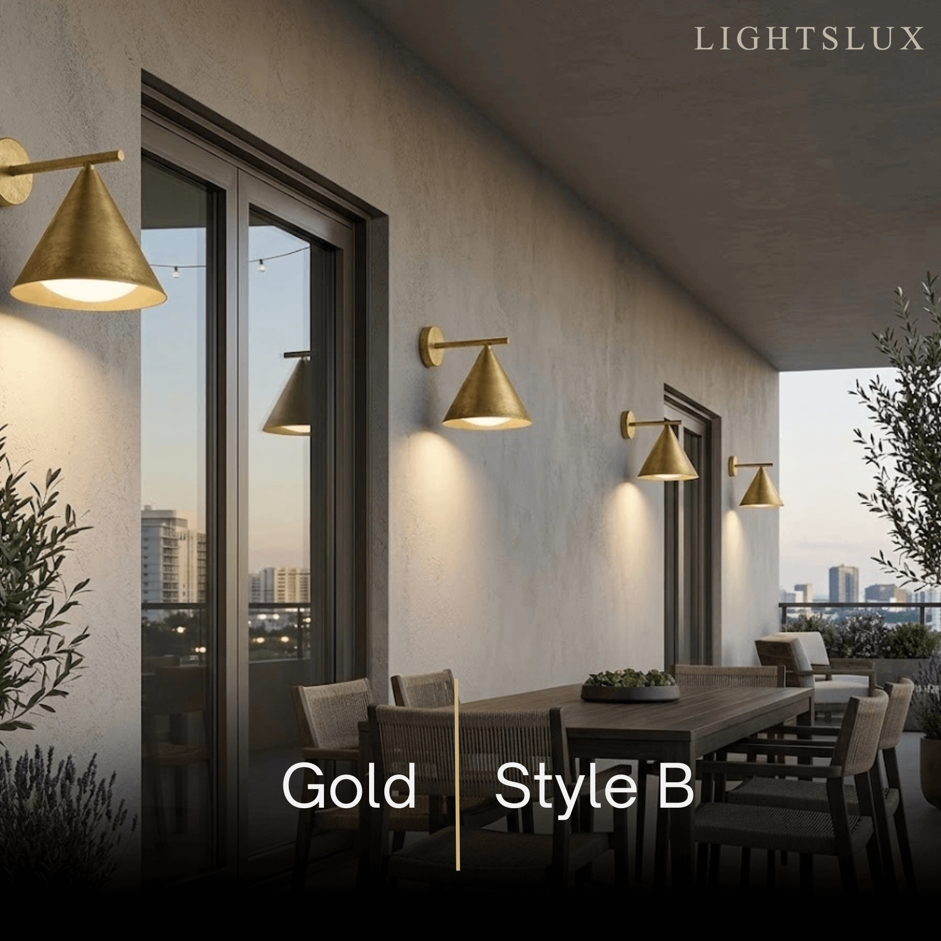 Lámpara de pared exterior cónica minimalista – Luz de metal negro para pared exterior - Flindria