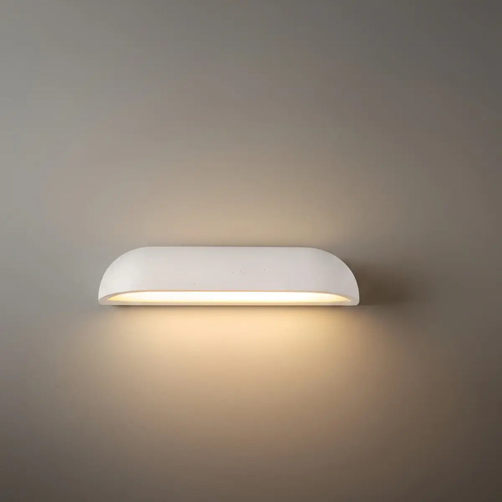 Modern Arched Outdoor Wall Lamp — Black/White Metal/Stone for Exterior - Flindria