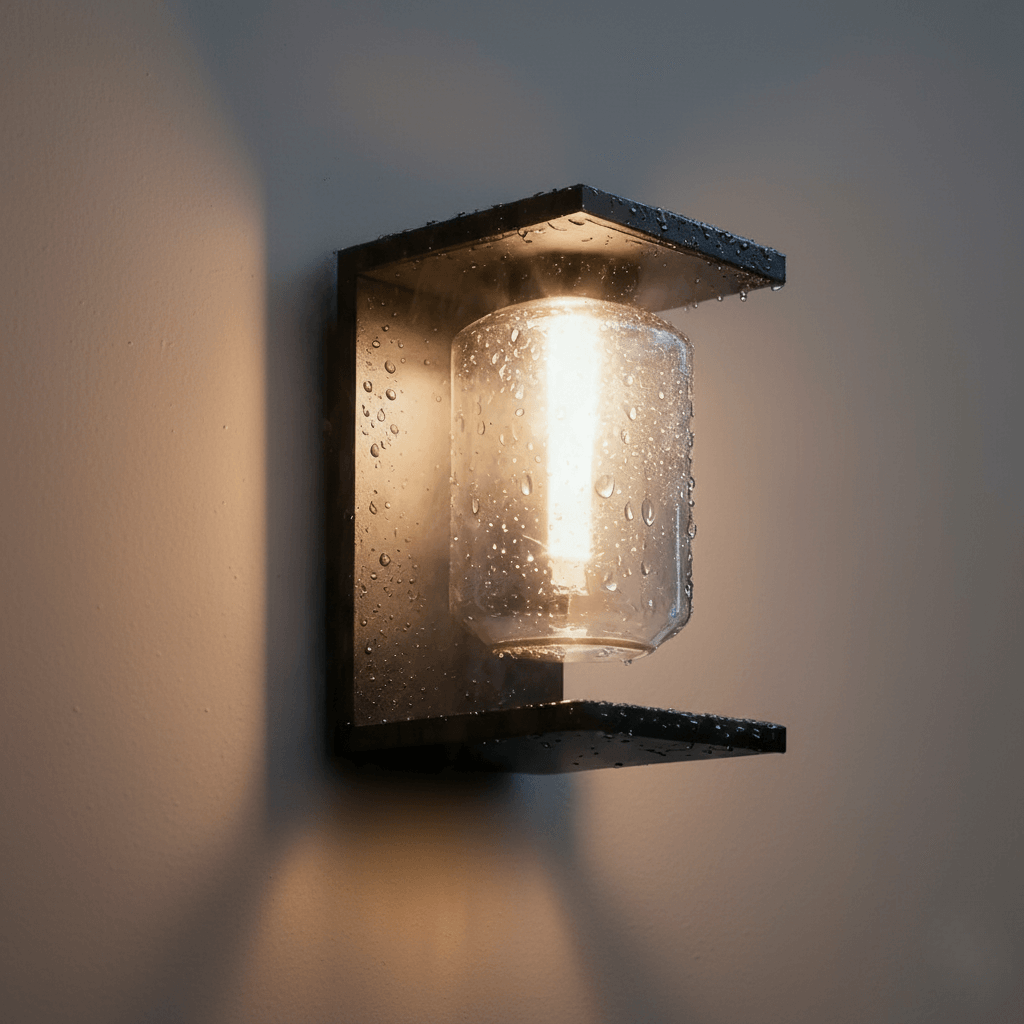 Aplique de pared LED solar industrial – Luz exterior negra para patio - Flindria