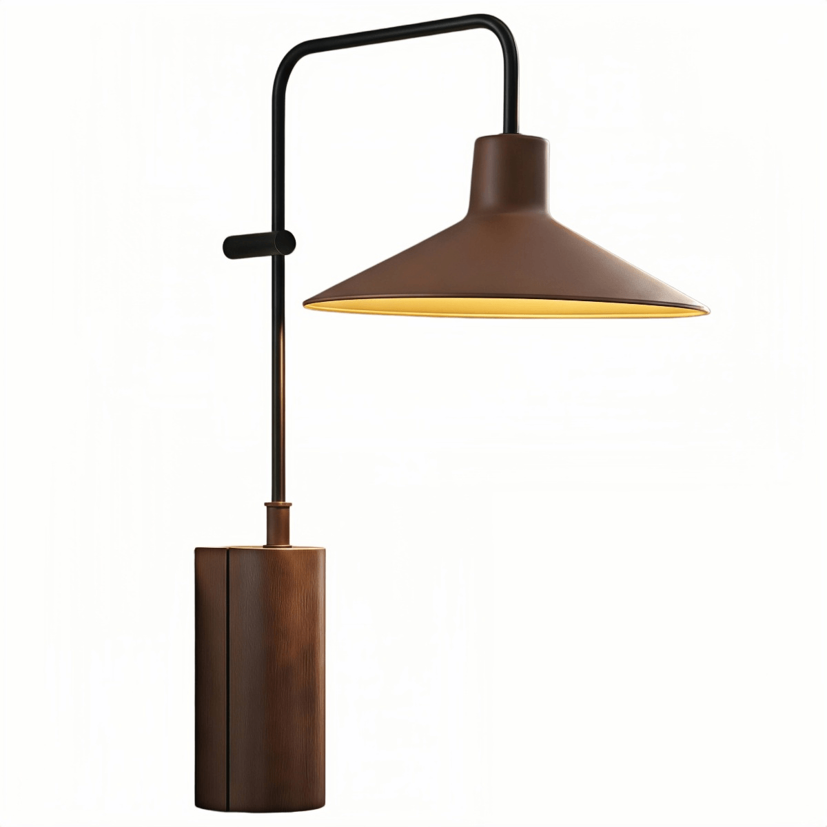 Lámpara de pared exterior de metal industrial - Cono ancho color café oscuro - Flindria