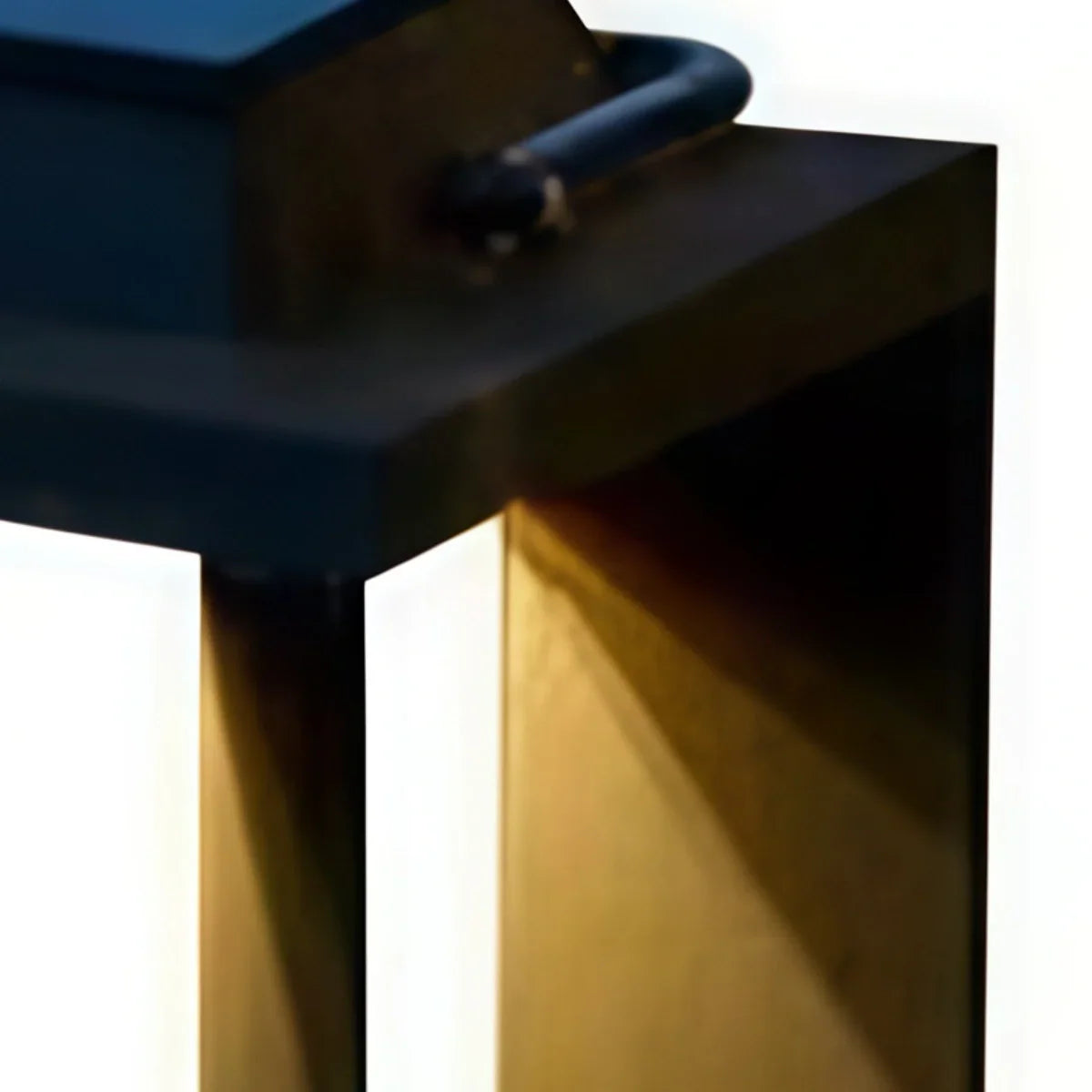 Modern Solar Floor Lamp - Black Metal & Acrylic Rectangular for Outdoor - Flindria