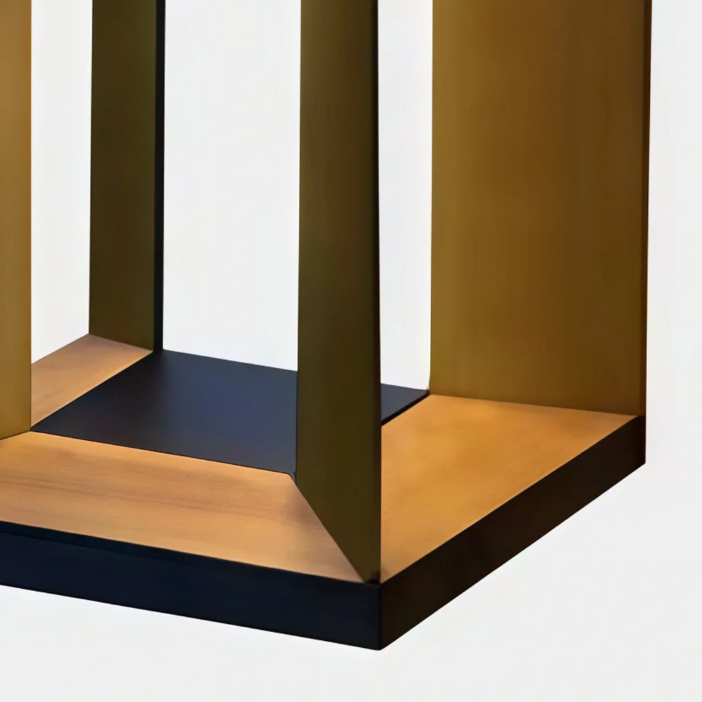 Modern Solar Floor Lamp - Black Metal & Acrylic Rectangular for Outdoor - Flindria