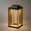 Modern Solar Floor Lamp - Black Metal & Acrylic Rectangular for Outdoor - Flindria