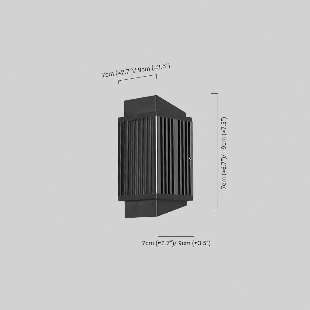 Modern Rectangular Outdoor Wall Lamp – Black Metal & Acrylic Light - Flindria