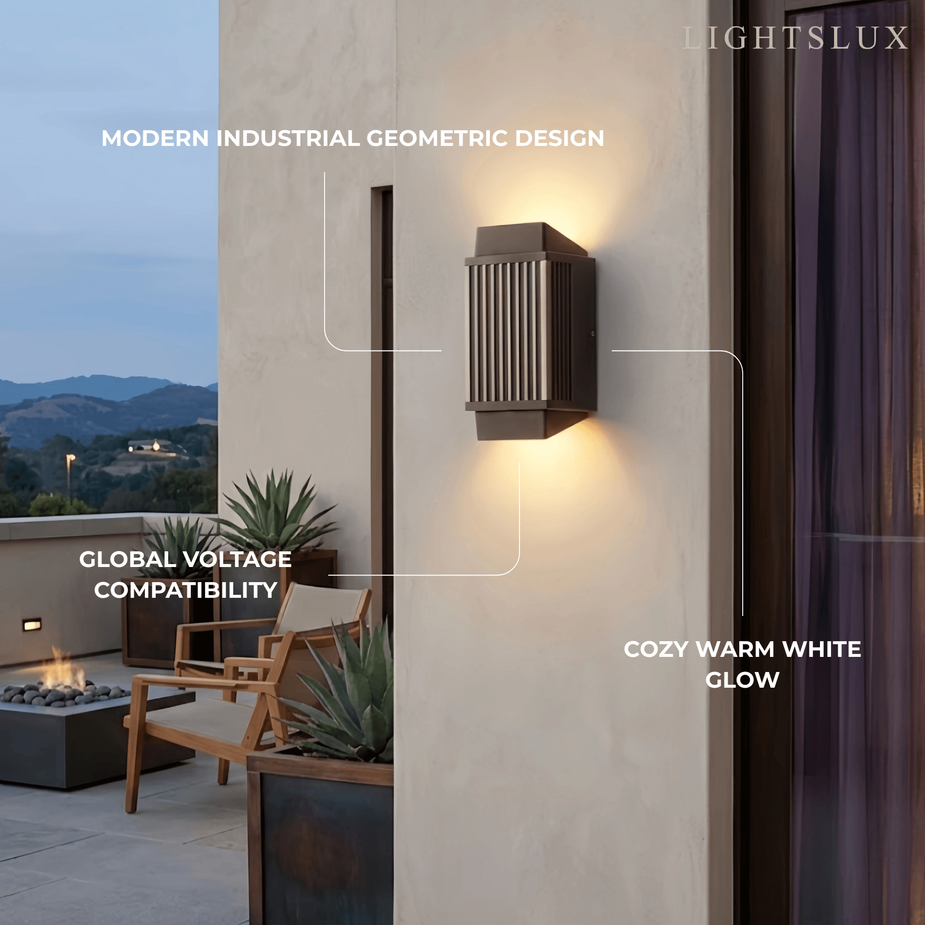 Modern Rectangular Outdoor Wall Lamp – Black Metal & Acrylic Light - Flindria
