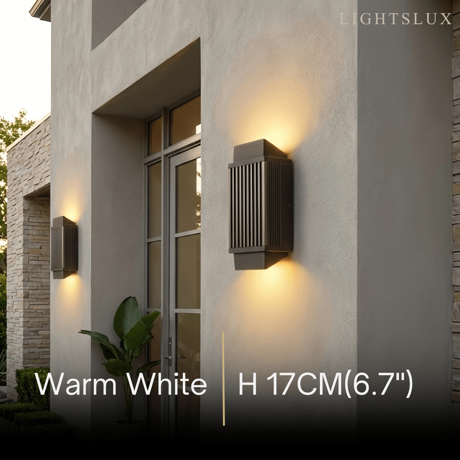 Modern Rectangular Outdoor Wall Lamp – Black Metal & Acrylic Light - Flindria