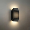 Modern Rectangular Outdoor Wall Lamp – Black Metal & Acrylic Light - Flindria
