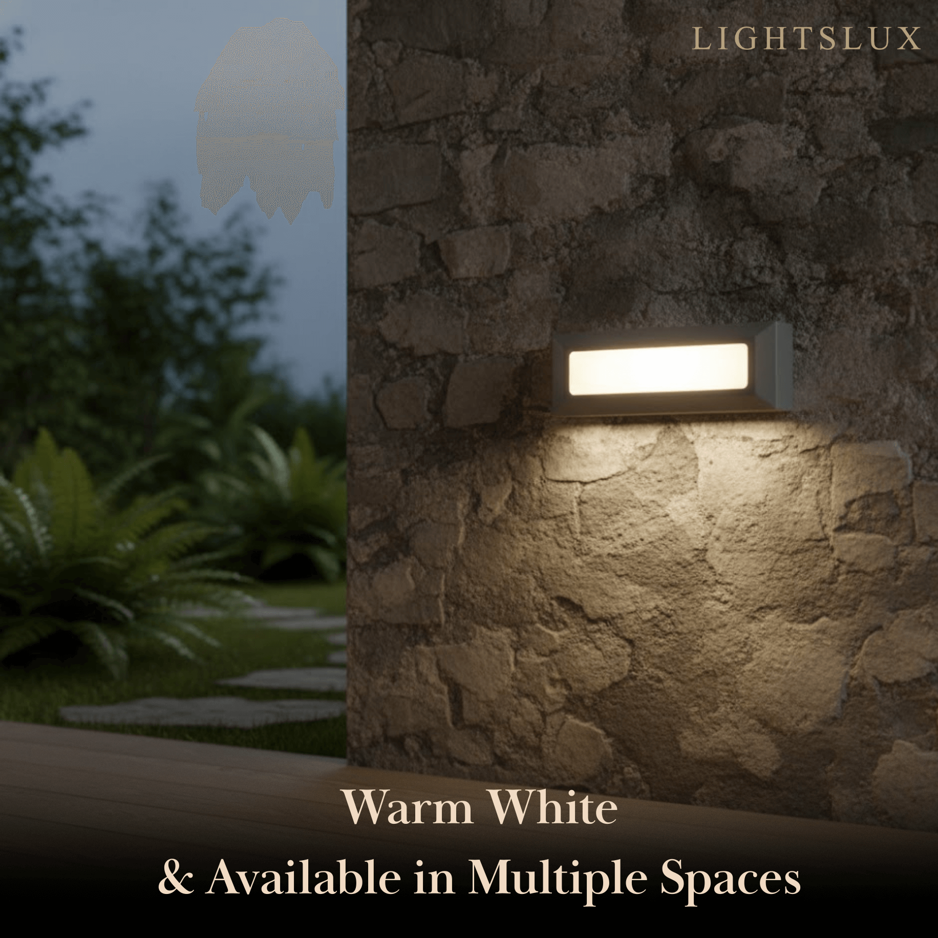 Minimalist Black LED Deck Step Light – Wall Light with Sensor for Stairs/Garden - Flindria