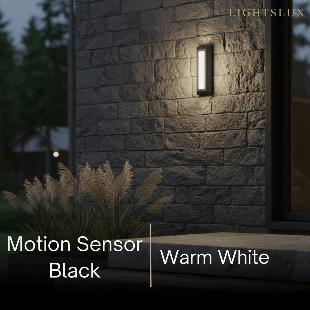 Minimalist Black LED Deck Step Light – Wall Light with Sensor for Stairs/Garden - Flindria