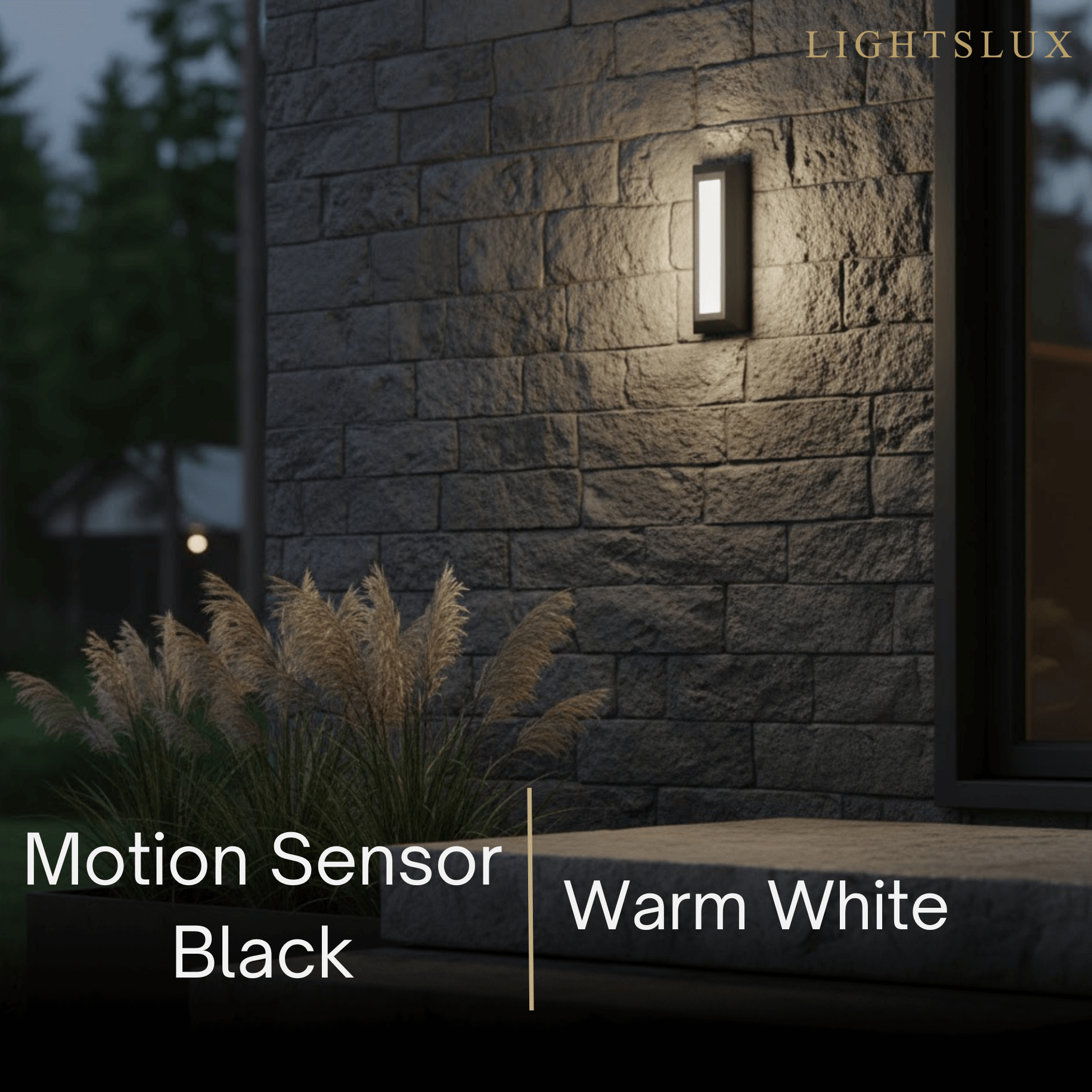 Minimalist Black LED Deck Step Light – Wall Light with Sensor for Stairs/Garden - Flindria