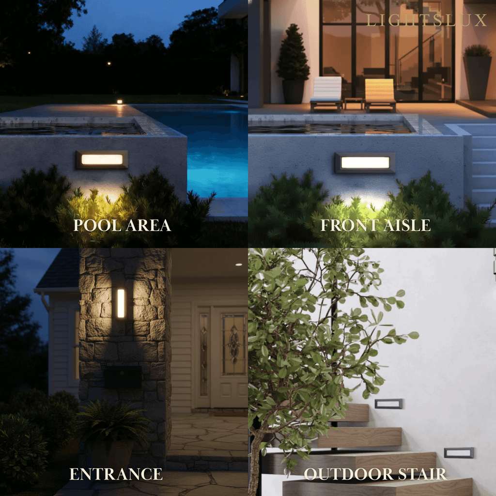 Minimalist Black LED Deck Step Light – Wall Light with Sensor for Stairs/Garden - Flindria