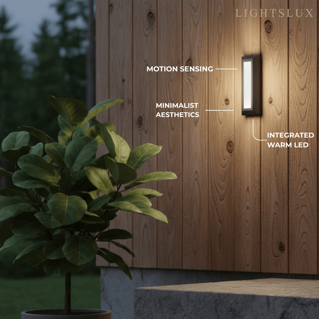Minimalist Black LED Deck Step Light – Wall Light with Sensor for Stairs/Garden - Flindria