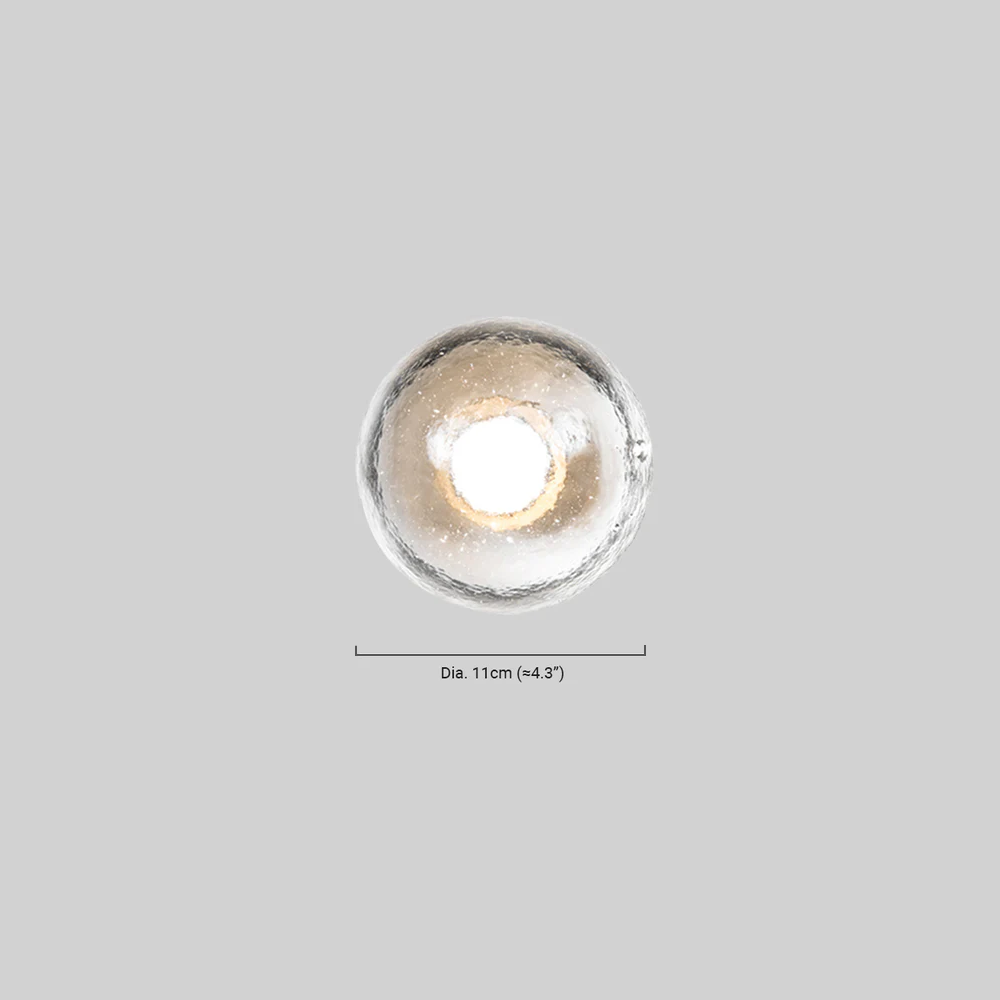 Modern Outdoor Wall Lamp - Clear Glass & Metal Round Design for Garden - Flindria