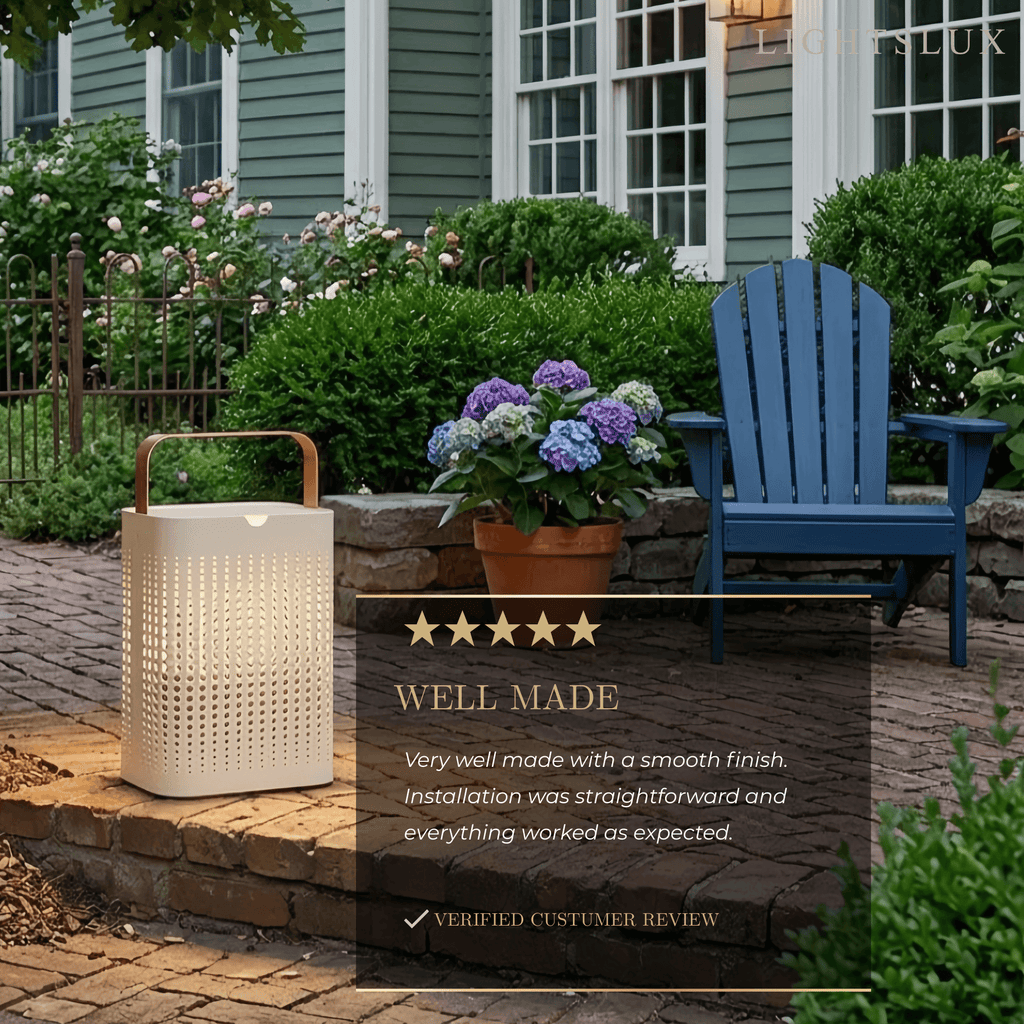 Modern Cylindrical Outdoor Floor Lamp - White Metal for Yard - Flindria
