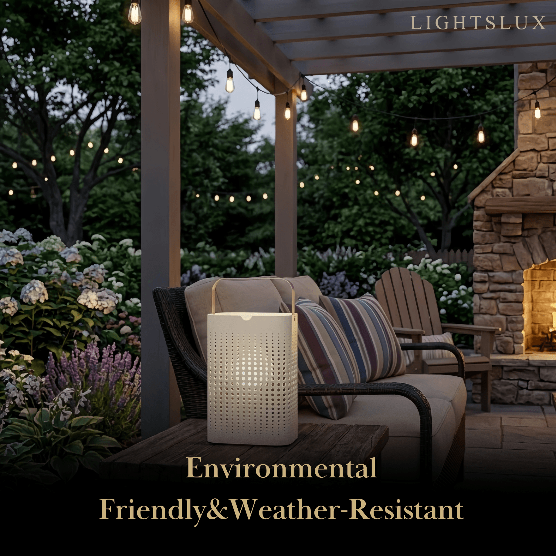 Modern Cylindrical Outdoor Floor Lamp - White Metal for Yard - Flindria