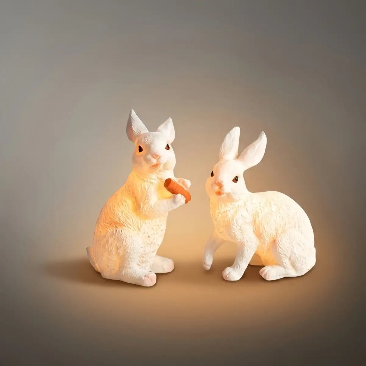 Easter Bunny Outdoor Light – Cute Sitting & Carrot Bunny Garden Lamp - Flindria
