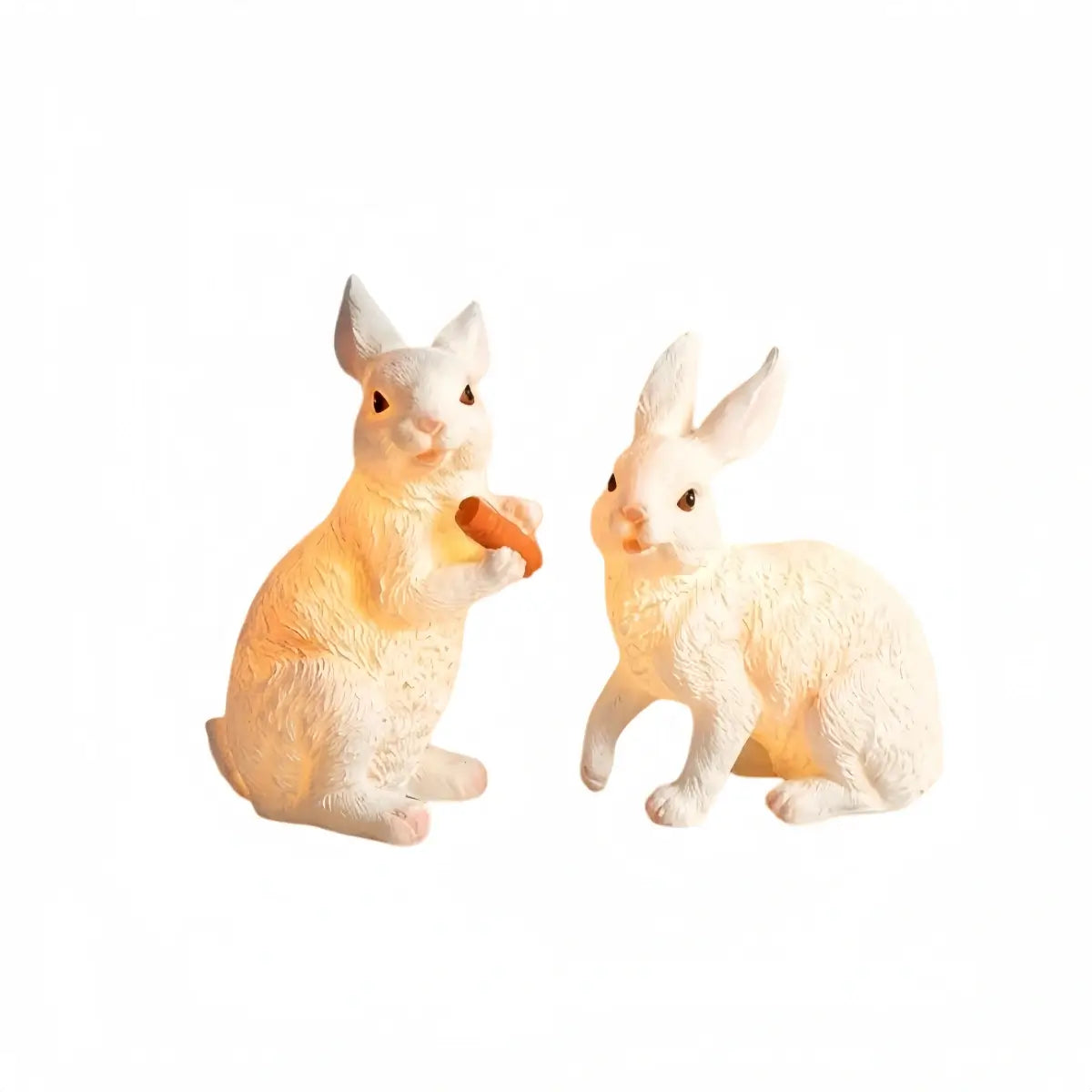 Easter Bunny Outdoor Light – Cute Sitting & Carrot Bunny Garden Lamp - Flindria