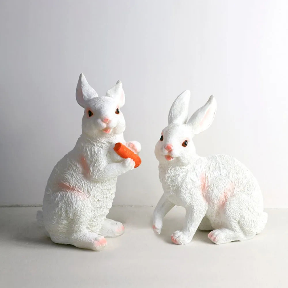 Easter Bunny Outdoor Light – Cute Sitting & Carrot Bunny Garden Lamp - Flindria