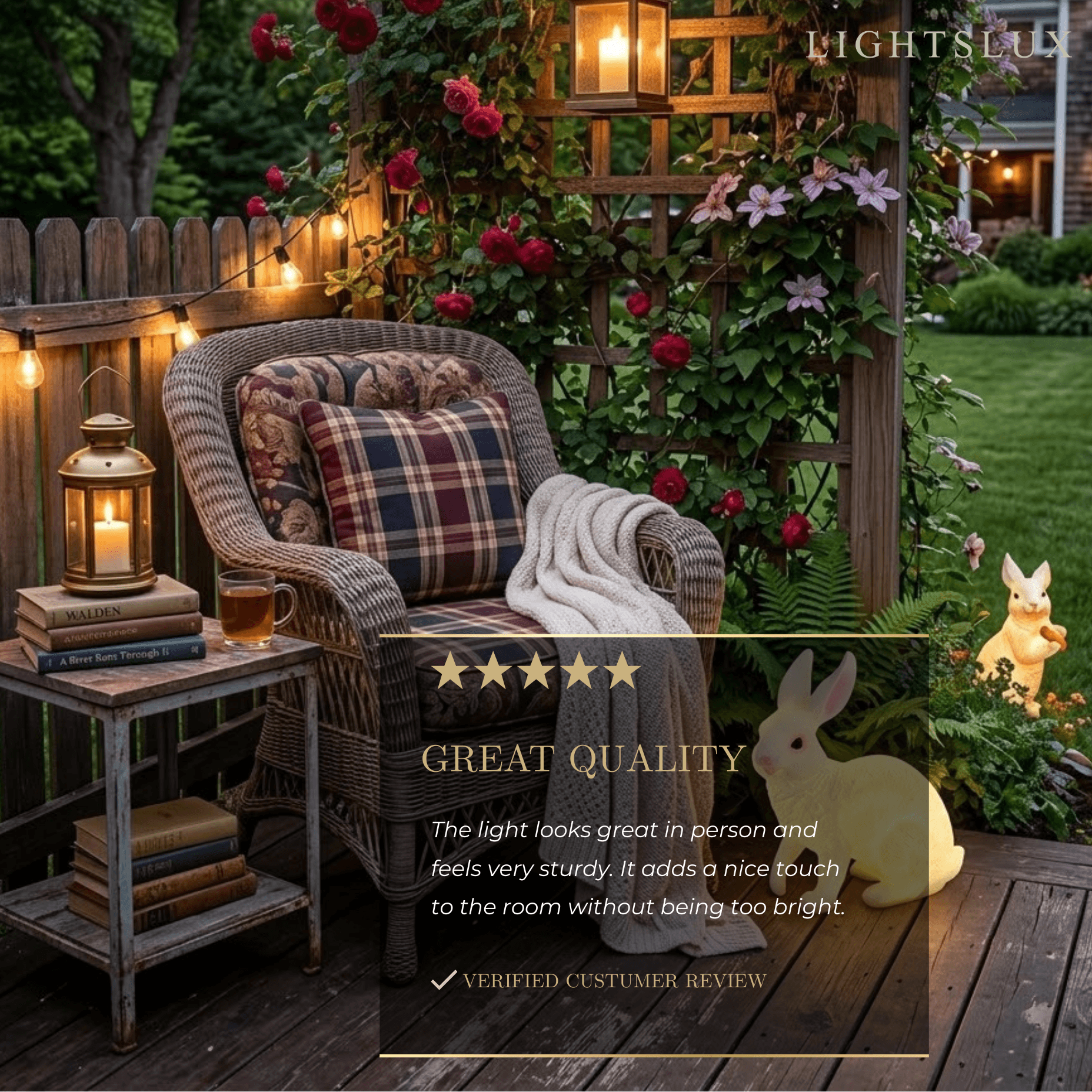 Easter Bunny Outdoor Light – Cute Sitting & Carrot Bunny Garden Lamp - Flindria