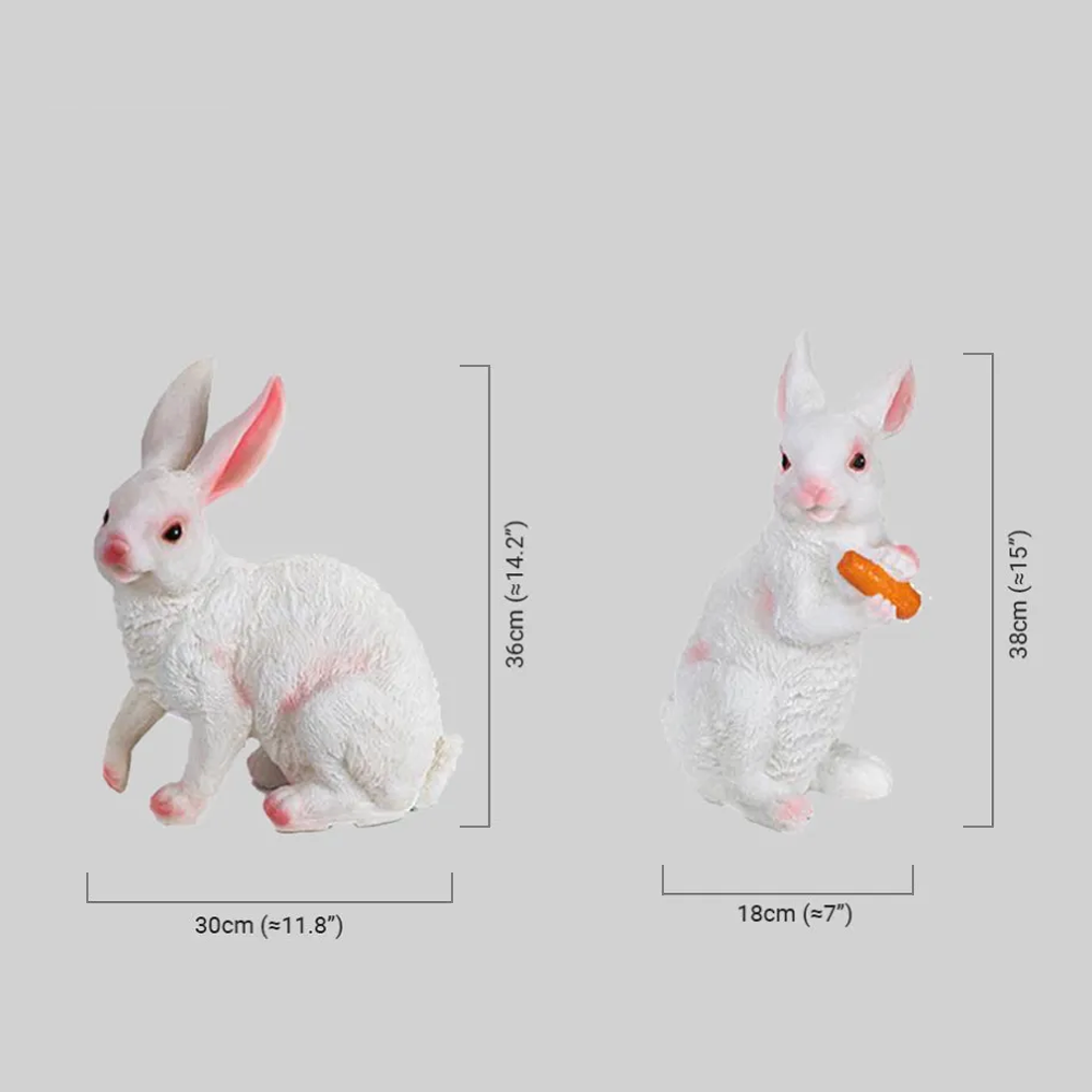 Easter Bunny Outdoor Light – Cute Sitting & Carrot Bunny Garden Lamp - Flindria