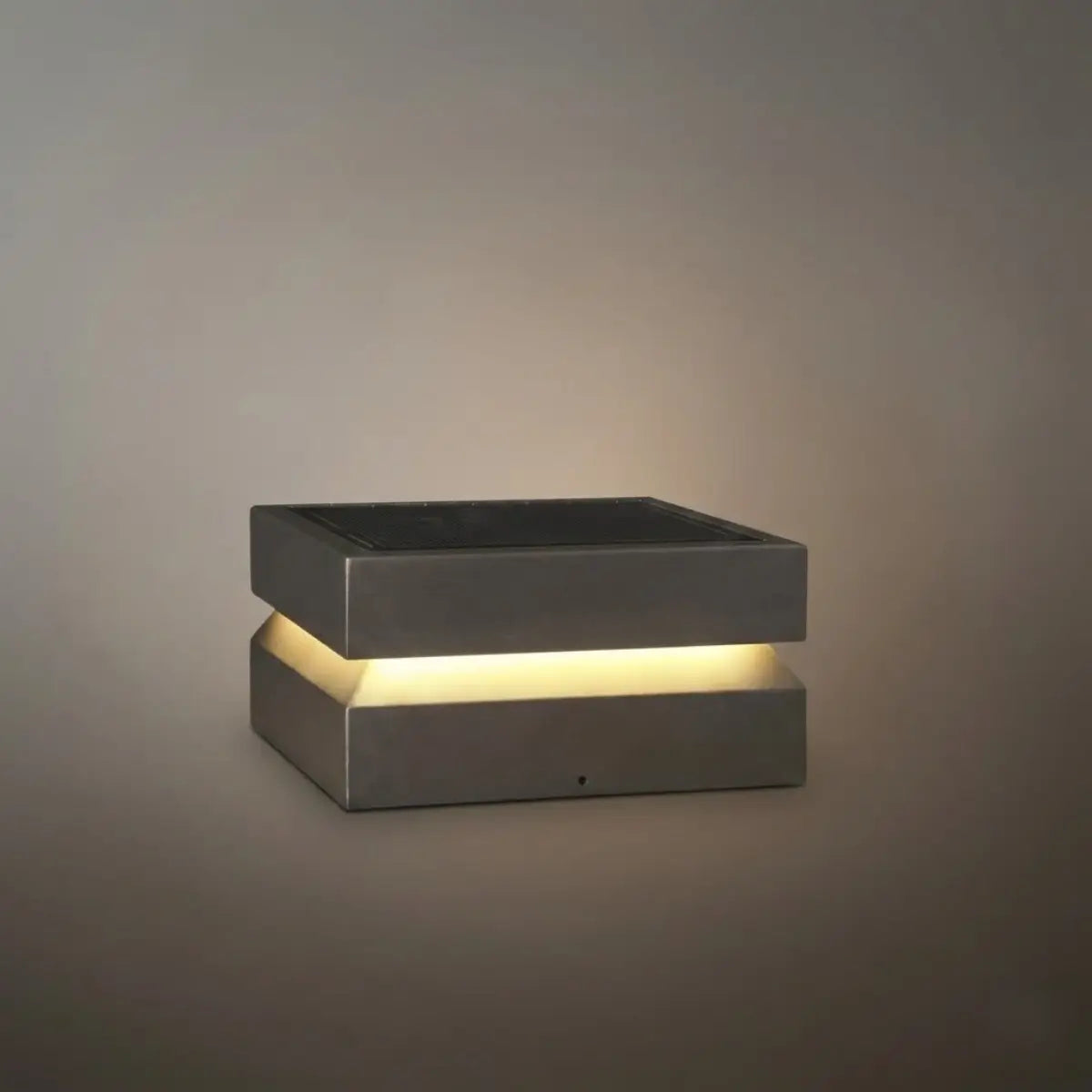 Lámparas de Pilar Solares Cóncavas Modernas – Metal Negro para Jardín/Camino - Flindria