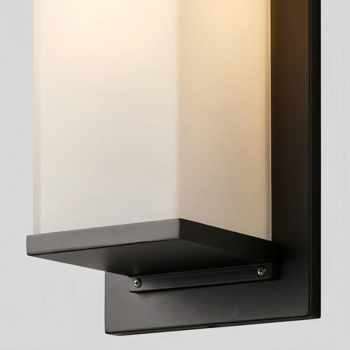 Modern Rectangular Outdoor Wall Lamp - Black Metal/Acrylic for Patio - Flindria