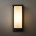 Modern Rectangular Outdoor Wall Lamp - Black Metal/Acrylic for Patio - Flindria