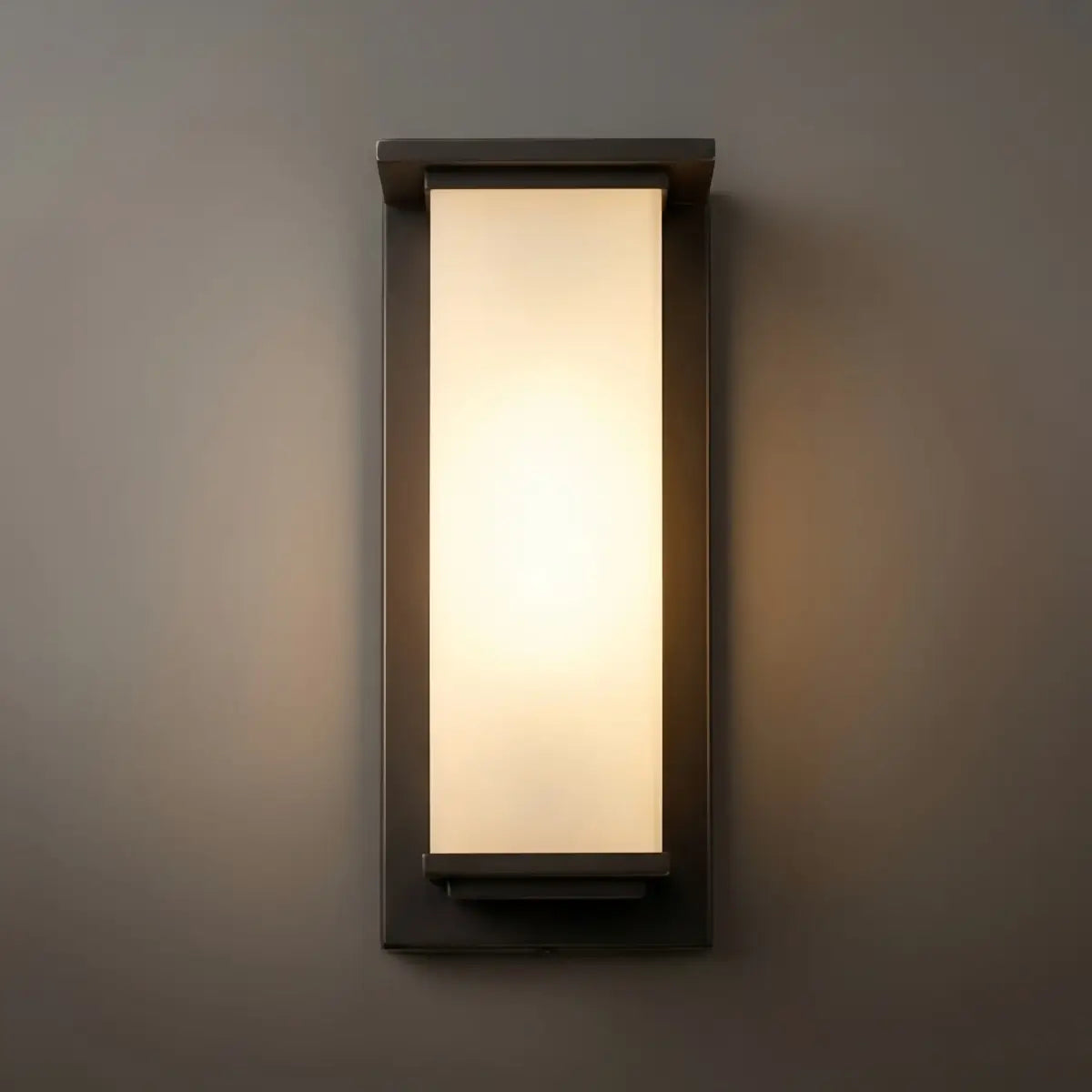 Modern Rectangular Outdoor Wall Lamp - Black Metal/Acrylic for Patio - Flindria