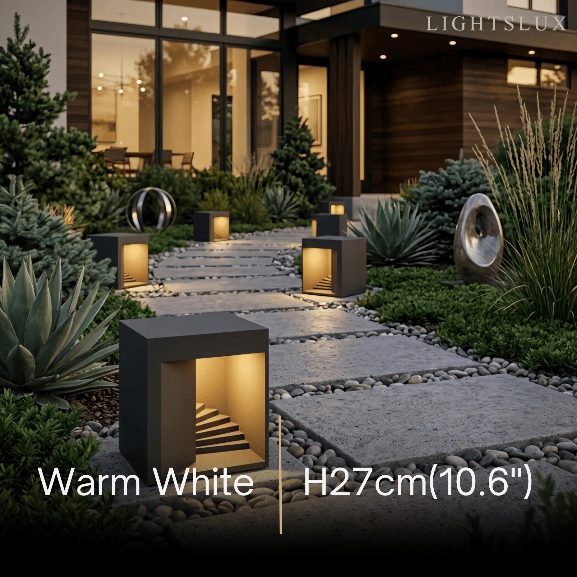 Modern Outdoor Floor Lamp - Black Metal Rectangular Design for Garden & Patio - Flindria