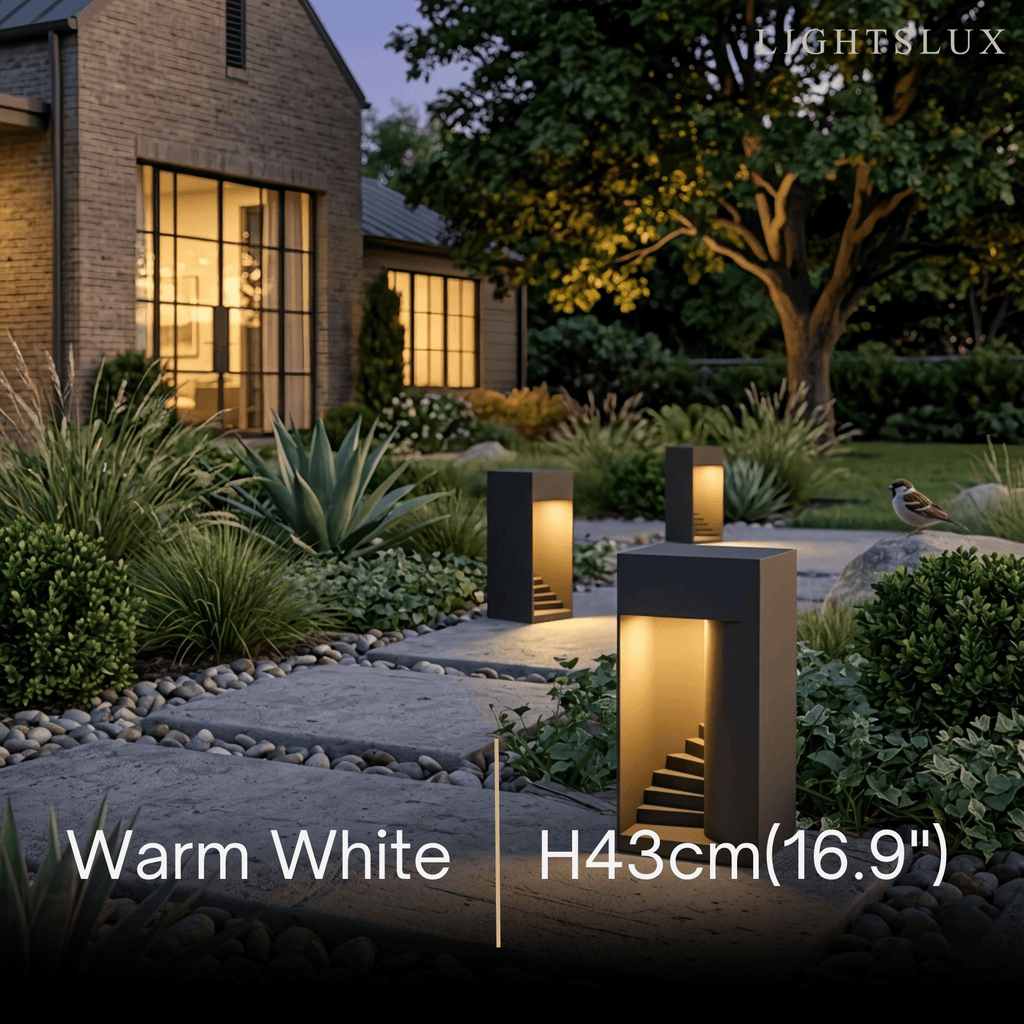 Modern Outdoor Floor Lamp - Black Metal Rectangular Design for Garden & Patio - Flindria