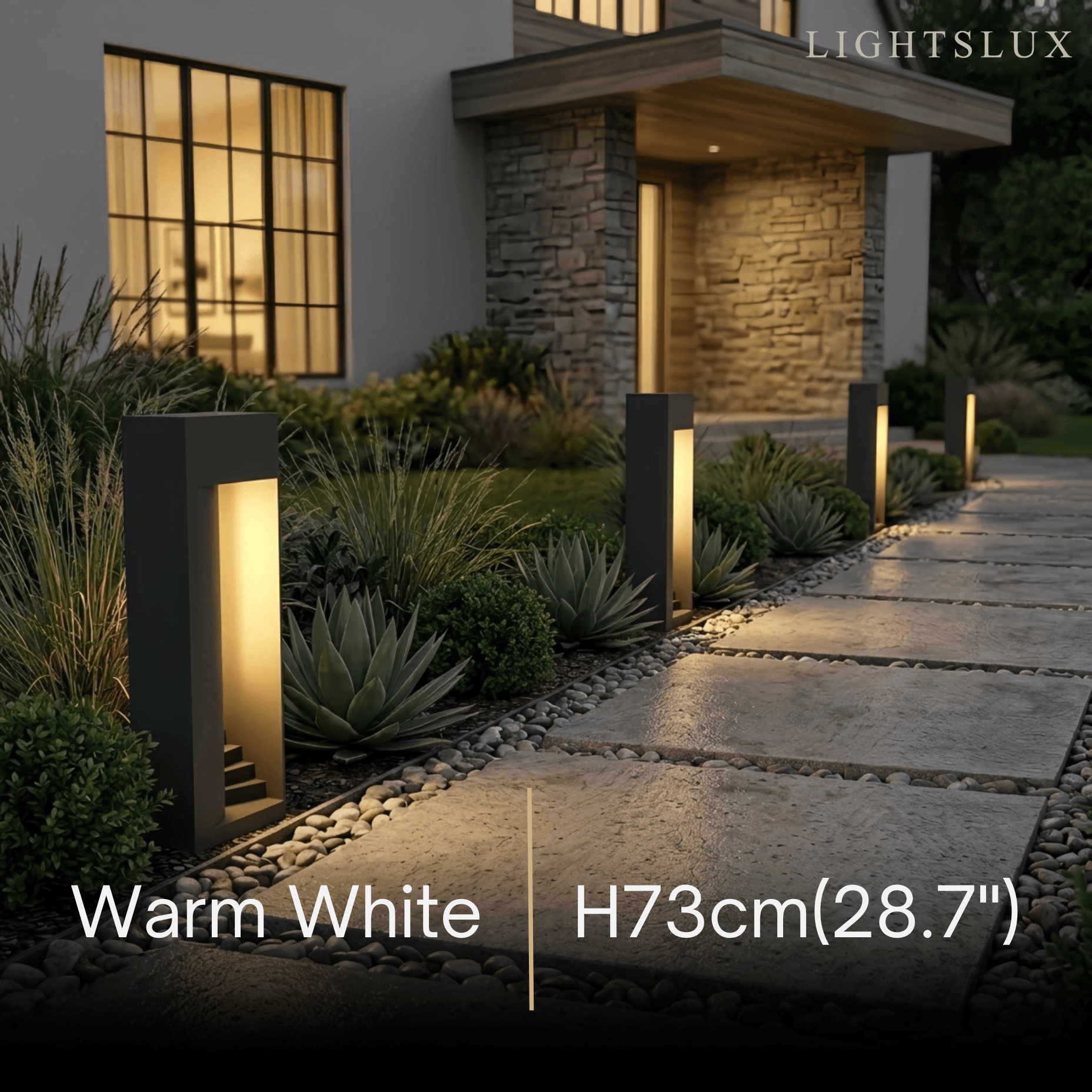 Modern Outdoor Floor Lamp - Black Metal Rectangular Design for Garden & Patio - Flindria