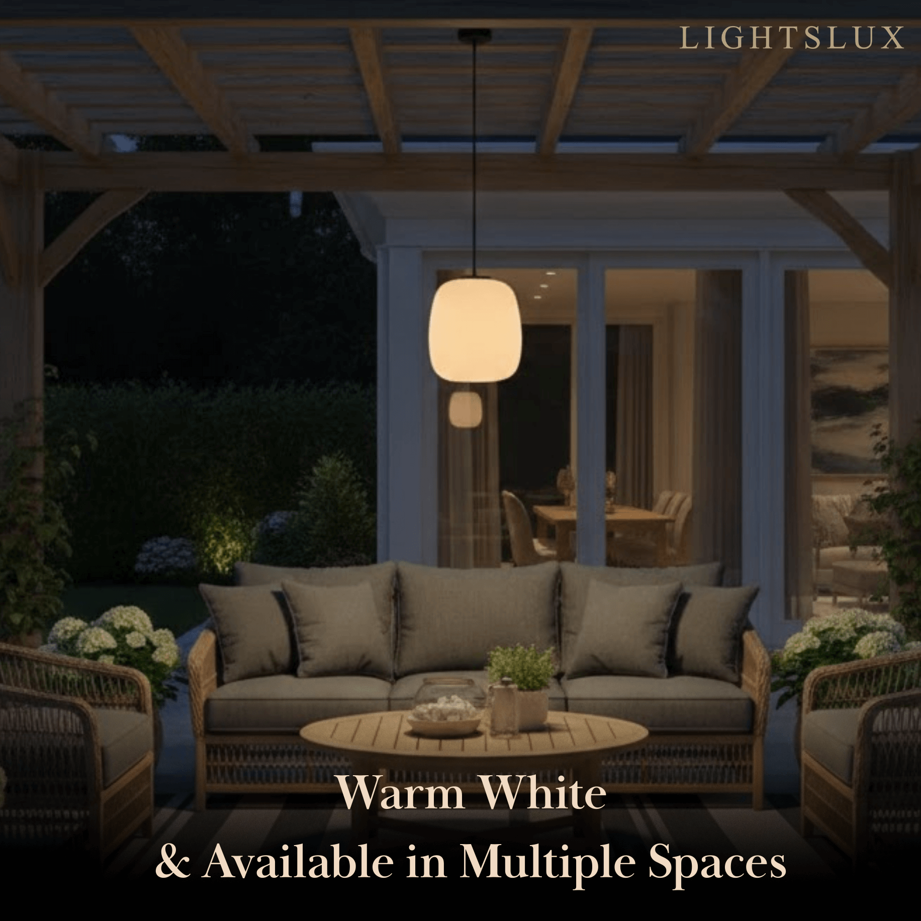 Retro White Outdoor Pendant Light Metal/Acrylic Lantern Design - Flindria