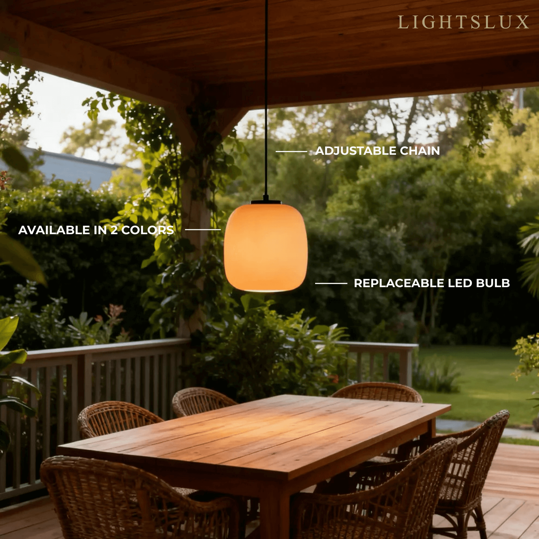 Retro White Outdoor Pendant Light Metal/Acrylic Lantern Design - Flindria