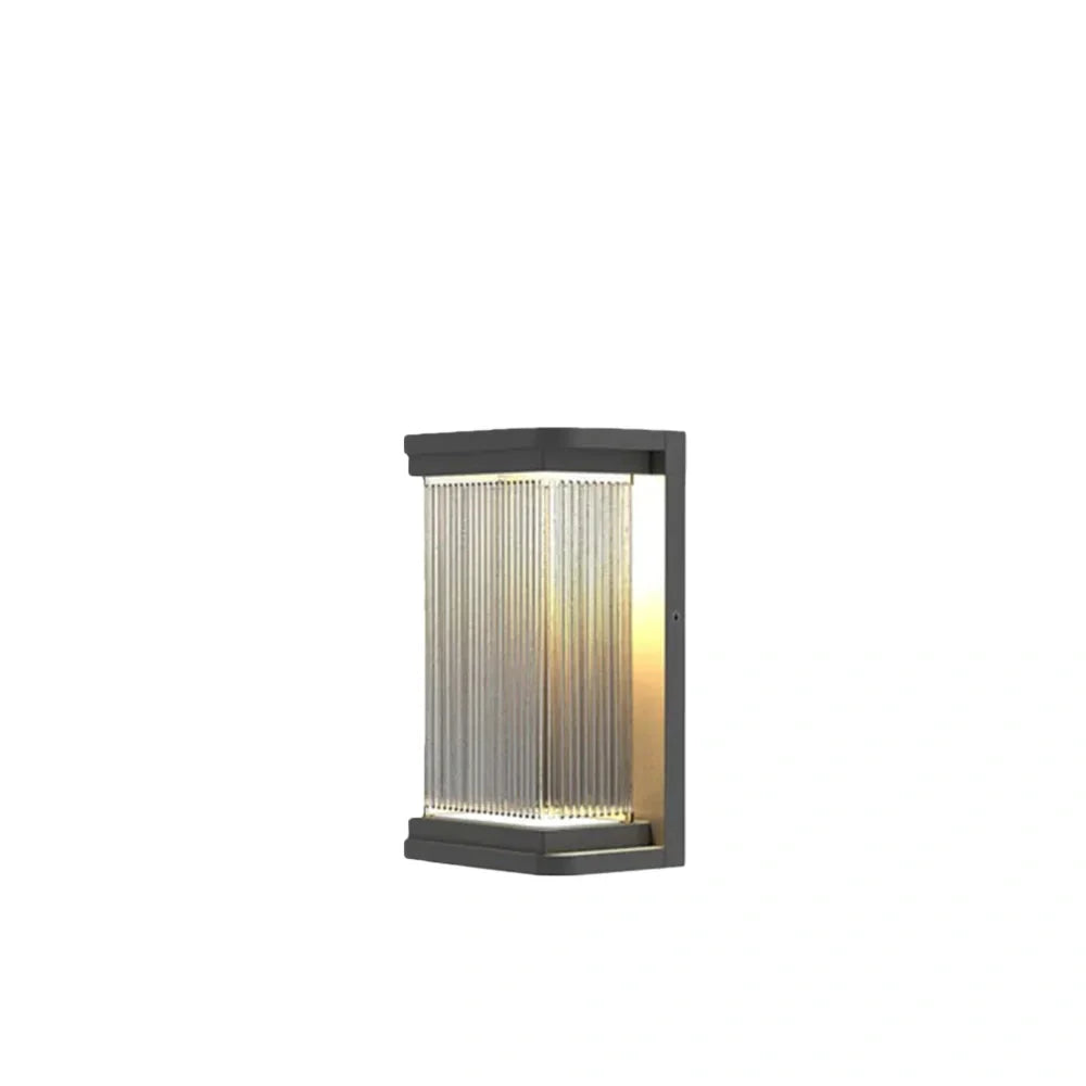 Lámpara de pared industrial para exterior - Diseño rectangular de metal negro para jardín - Flindria