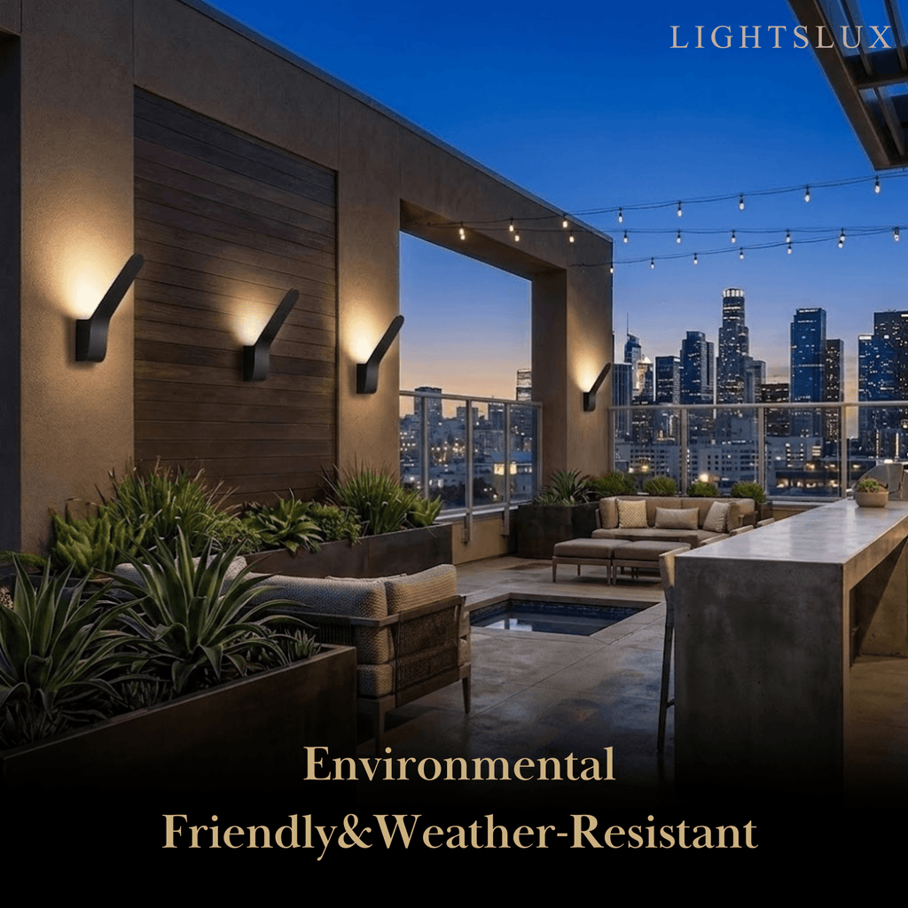 Modern Tilted Linear Outdoor Wall Lamp – Black Metal Light for Exterior Walls - Flindria