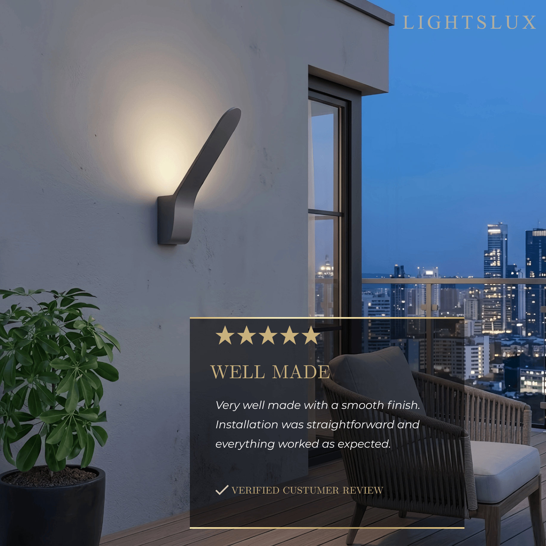 Modern Tilted Linear Outdoor Wall Lamp – Black Metal Light for Exterior Walls - Flindria