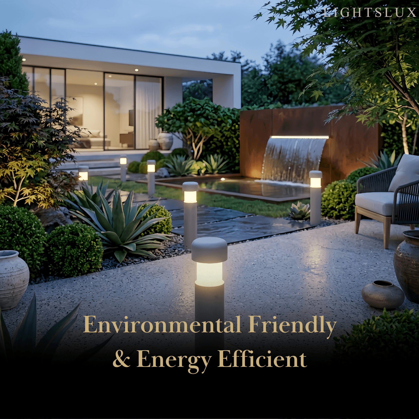 Modern Pathway Light - Gray Metal & Cement Cylindrical Design for Patio - Flindria