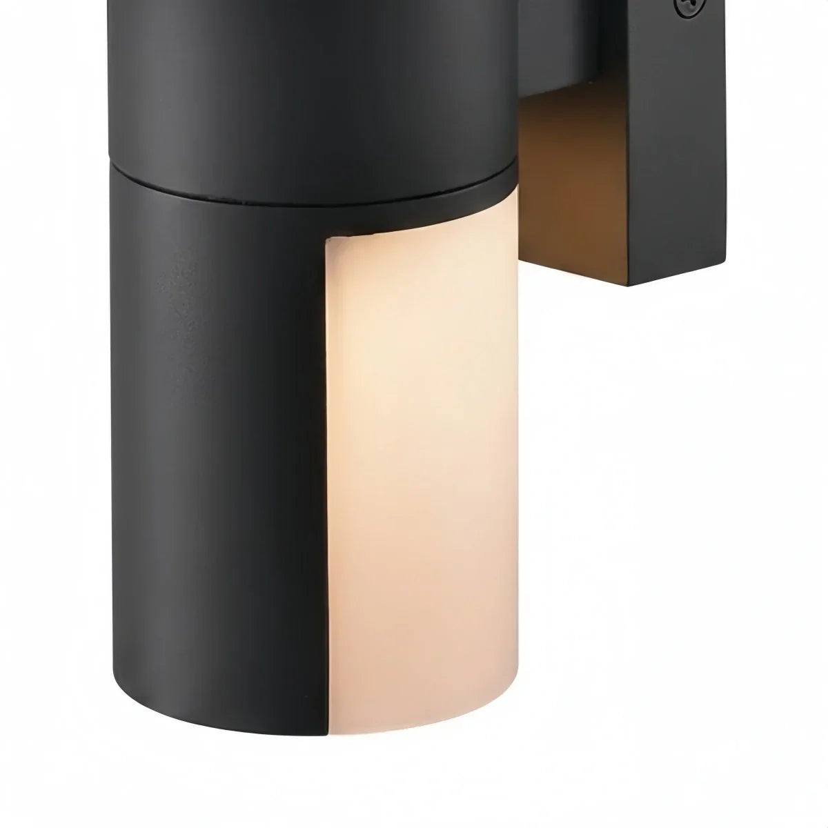 Modern Sensor Outdoor Wall Sconce - Black Metal & Acrylic Cylinder Garden - Flindria