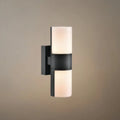 Modern Sensor Outdoor Wall Sconce - Black Metal & Acrylic Cylinder Garden - Flindria