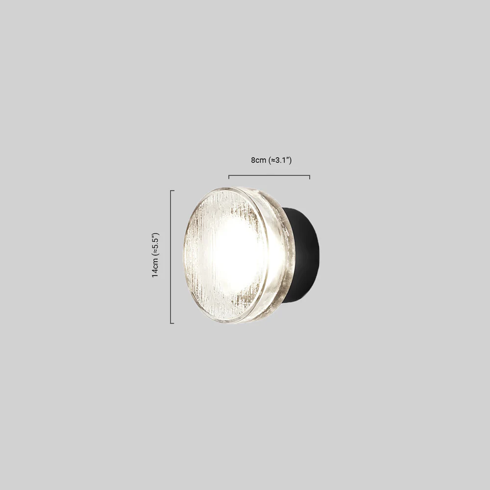 Modern Outdoor Wall Lamp - Clear Glass & Metal Round Design for Patio - Flindria