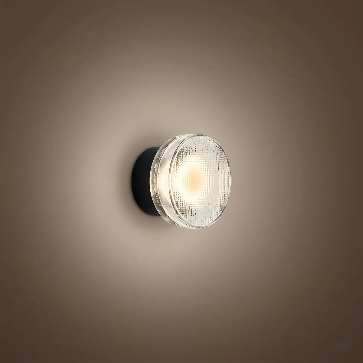 Modern Outdoor Wall Lamp - Clear Glass & Metal Round Design for Patio - Flindria