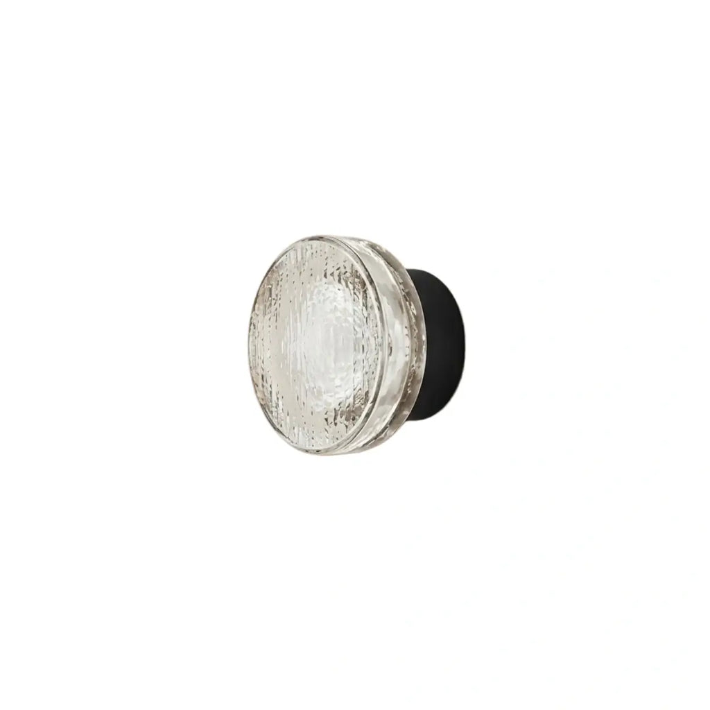 Modern Outdoor Wall Lamp - Clear Glass & Metal Round Design for Patio - Flindria