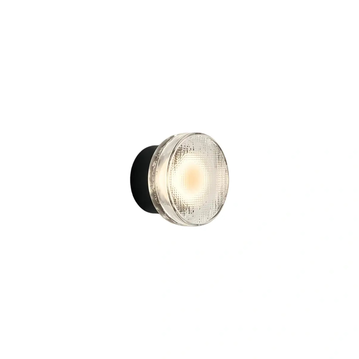 Modern Outdoor Wall Lamp - Clear Glass & Metal Round Design for Patio - Flindria