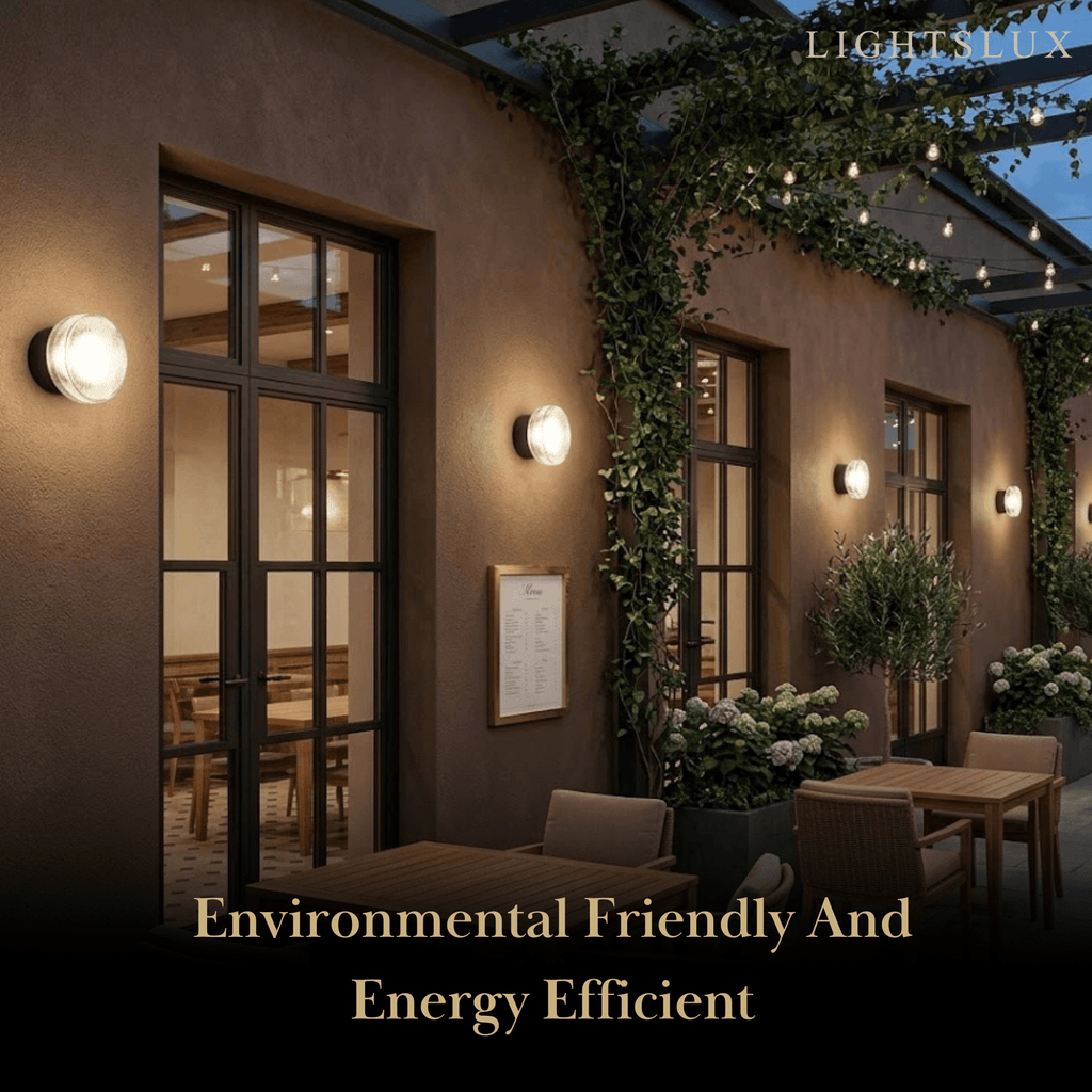 Modern Outdoor Wall Lamp - Clear Glass & Metal Round Design for Patio - Flindria