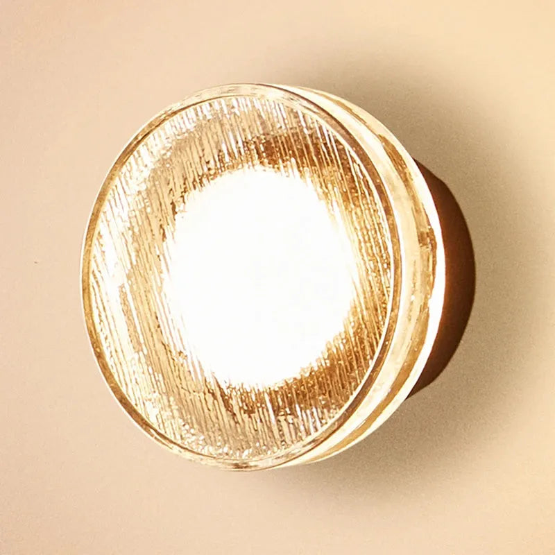 Modern Outdoor Wall Lamp - Clear Glass & Metal Round Design for Patio - Flindria