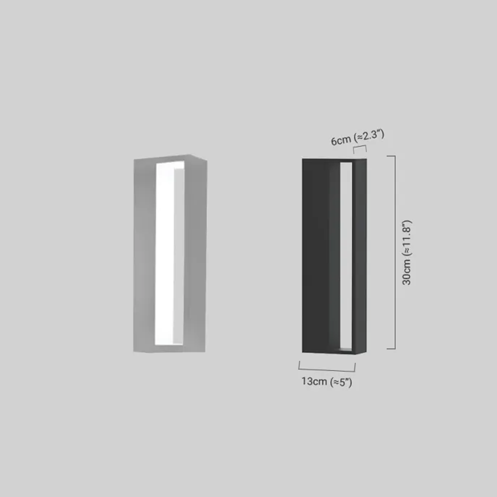 Modern Rectangular Outdoor Wall Lamp – Metal Sensor Light Garden/Patio - Flindria
