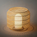 Farmhouse Outdoor Lamp - Wood & Metal Rattan Lantern - Flindria